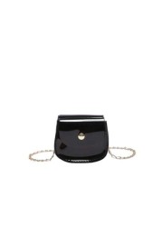1pc Candy Colored PVC Mini Chain Crossbody Bag For Girls Suitable For Daily Use