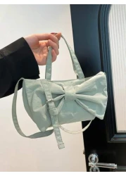 1pc New Cute Girl Niche High End Nylon Shoulder Crossbody Bag And Fashionable New Bag Fresh And Dopamine Color Matching Youthful Girl Style Can Be Cross Body Adjustable Shoulder Strap Casual And Fashi