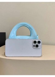 1pc Spring Summer Fashion Chic Handbag Solid Color Mini Shoulder Bag With Chain Strap