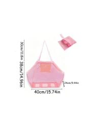 قطعة واحدة شبكية حقيبة شاطئ للأطفال في الصيف، تصميم مقاوم للماء لتخزين لعب الرمل، حقيبة منظمة لأدوات الحفر في