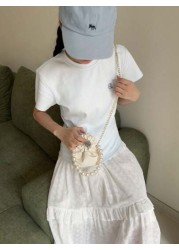 حقيبة يد صغيرة بشكل سحابة مزينة باللؤلؤ على شكل أميرة، حقيبة للأطفال للحمل باليد أو الكتف، إكسسوار