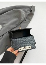 حقيبة يد صغيرة مربعة بتصميم فريد نقشة تمساح، وصول جديد لعام 2025، حقيبة كاجوال عصرية متعددة الاستخدامات