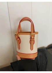 Mini Dual Strap Bucket Bag Crossbody Bag Handbag Mini Makeup Bucket Storage Bag Super Mini Bag Mainly Used For Hanging Decorations Relatively Small Capacity