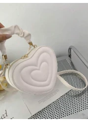 زجانة حمل صغيرة على شكل قلب عالية الجودة للبنات ، بطراز أنيق وحلو ، حقيبة حمل يدوية أو على الكتف ، بطراز كوليجي