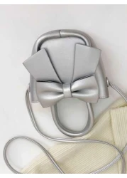 New Arrival Bowknot Handbag For Kids Pu Leather Coin Purse Festival Gift