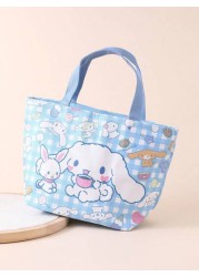 Sanrio 1 حقيبة غداء عازلة للحرارة بشكل فتاة كرتونية كيوت من ساريو، حقيبة صندوق بنتو كبيرة السعة لطالب كورومي وباش