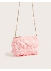 New Pearl Flower Decor Evening Clutch Handbag Shoulder Cross Body Bag For Formal Dresses