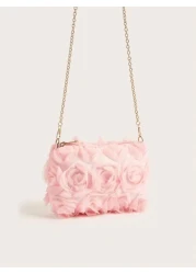New Pearl Flower Decor Evening Clutch Handbag Shoulder Cross Body Bag For Formal Dresses