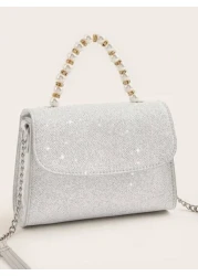 1pc Girls Fashionable Sweet Princess Mini 2 Way Handbag With Chain Strap Suitable For Daily Use Party Travel Birthday Gift