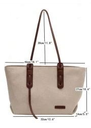 Large Capacity Foldable Shoulder Strap Tote Bag Suitable For Women Shopping Work Commute Outing Business Events Gift For Mom New In Fall Winter Larrge Capacity Shoulder Tote Bag