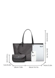 Women s Fashion New Shoulder Tote Bag Set Open Entrance Ladies Handbag Minimalist Commuting Versatile High Capacity Handbag Stylish Bag For Female Students