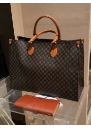 Autumn Winter Fashion Print Four Seasons Versatile Travel Shopping Bag Oversized Tote Bag Vintage Large Capacity Tote Bag Retro Top Handle Satchel Women s Fashion Handbag Purse For Commute Bookbag Tot