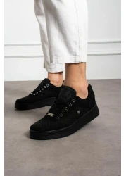 L.A Polo أحذية رياضية رجالية سوداء قابلة للتنفس