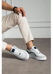 L.A Polo حذاء رياضي رجالي باللون الأبيض والأزرق الداكن