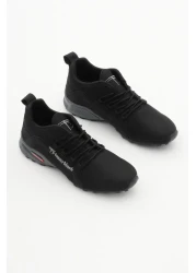 Tonny Black حذاء رياضي رجالي برباط ونعل حراري مدخن باللون الأسود