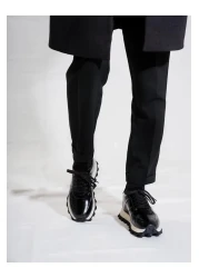 Tetri حذاء Venom Model مصنوع يدويًا من الجلد الطبيعي للرجال باللون الأسود بنعل خاص - حذاء رياضي للرجال