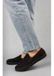 Eylül Spor Black - Outlet Men's Casual Linen Sneakers Emk-232913