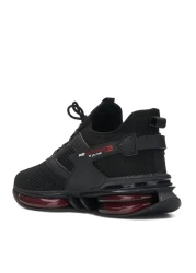 E SPORT حذاء رياضي تريكو باللون الأسود والأحمر - حذاء لتقويم العظام بنعل بالون