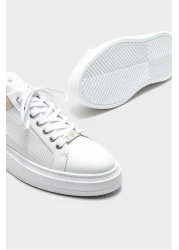 Elle أحذية رياضية جلدية بيضاء للرجال