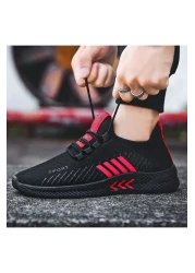 Muchmy حذاء رياضي رجالي خفيف الوزن من القماش للجري والجيم مزود برباط للأولاد