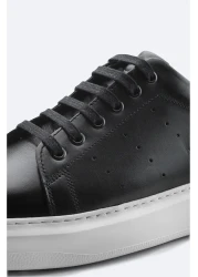 Avva حذاء كاجوال رجالي أسود 100% جلد بنعل مرن B008000