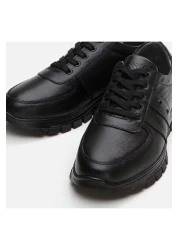 Hotiç حذاء رياضي جلد طبيعي أسود للرجال