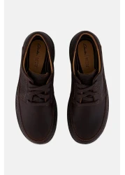CLARKS حذاء رجالي كاجوال برباط قياسي، بني غامق