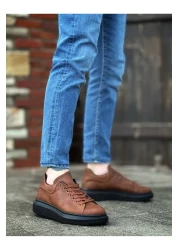 BOA حذاء رياضي رجالي Ba0547 Boa بنعل سميك ونعل أسود داكن ورباط