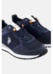 U.S. Polo Assn. حذاء كاجوال برباط من الجلد الصناعي للرجال، أزرق داكن