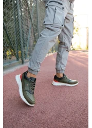 Riccon حذاء رياضي رجالي برباط باللون البرتقالي الكاكي0012420