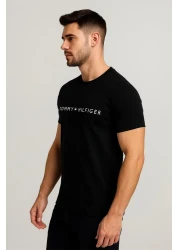 Tomy Crew Neck Embroidered T-Shirt Black Tommy