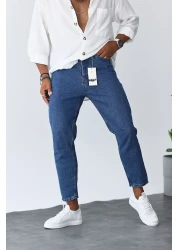 NO61 MAN Boyfriend Plain Blue Color Denim Pants