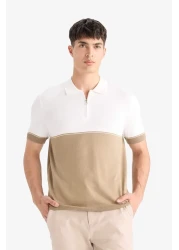 Defacto تي شيرت تريكو بأكمام قصيرة وياقة بولو بمقاس قياسي E4895ax25sm