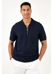 Buratti Cotton Regular Fit Zippered Polo Neck T Shirt Men's POLO T SHIRT5902434