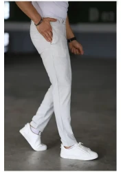 MY VİNTAGE Men's Italian Cut Linen Trousers Stone