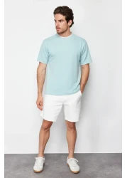  Collection Limited Edition - Mint Colored Relaxed Fit Knitwear Pique T-Shirt TMNSS23TS00079