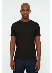  Collection Black Crew Neck Short Sleeve T-Shirt - Regular Fit TMNSS22TS0271