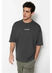  Collection AnThraciTe Fluffy PrinTed Oversize T-Shirt - 100% Tinne TMNSS23TS00171