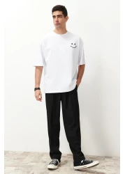  Collection Baggy Fit Black Pleated Fabric Trousers - TMNSS24PL00024