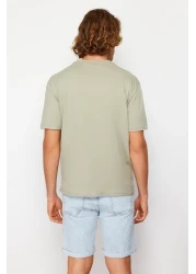  Collection تي شيرت قطني مطبوع بالنعناع كبير الحجم - TMNSS23TS00261