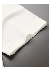 LAND MODA تيشيرت رجالي مريح بياقة دائرية مع طباعة حروف باريس،