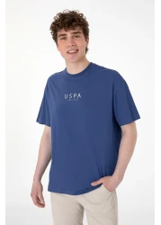 U.S. Polo Assn. تي شيرت رجالي ذو مقاس كبير وياقة دائرية باللون الأزرق الداكن 50299543 -vr059