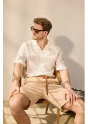  Collection Ecru Limited Edition 100% Linen Oversize Fit Shirt (Tmnss24Go00059)