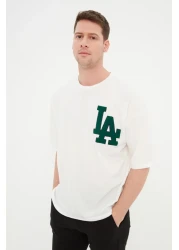  Collection Ecru Süzene City Embroidered Oversize Cotton T-Shirt - TMNSS22TS2268