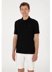 U.S. Polo Assn. Men's Regular Fit Polo Neck Black Basic T-Shirt 50306007 -Vr046