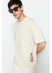  Collection Stone Oversize/Wide Cut Text Back Printed 100% Cotton T-Shirt Tmnss21Ts1064