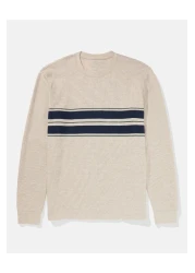 American Eagle تي شيرت حراري مخطط بأكمام طويلة من AE