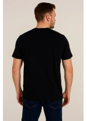 Lacco طباعة DDF ذات رقبة دائرية باللون الأسود