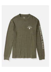 American Eagle Ae Logo Graphic Theraml T-Shirt - Long Sleeve U-1182-3132