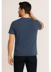Lacco Crew Neck T-Shirt Mud Blue